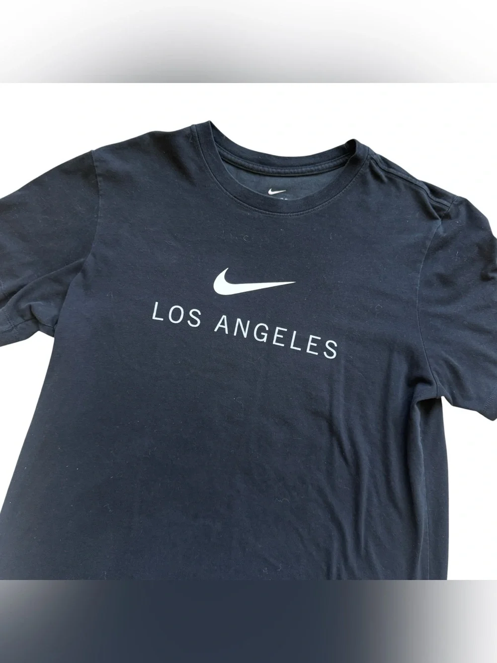 Nike Dri-FIT Los Angeles Swoosh Black Graphic Athletic T-Shirt Men’s L Athletic